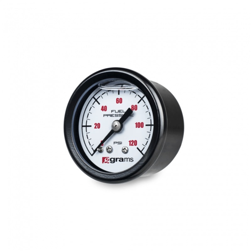 Grams Performance Universal 0-120 PSI Fuel Pressure Guage - White Face - Grams Performance GRPG2-99-1200W