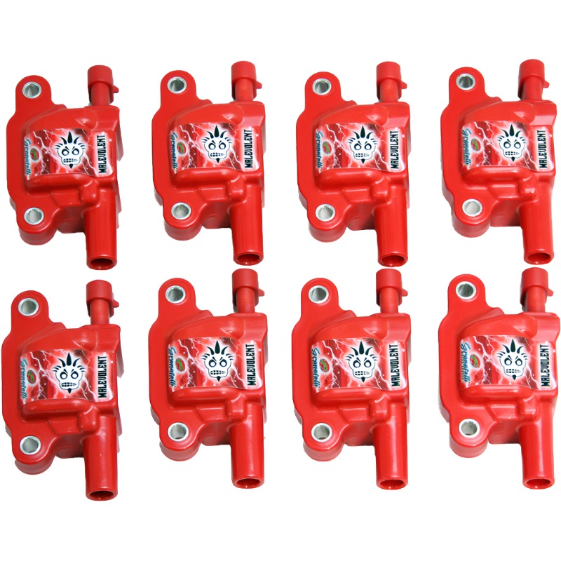 Granatelli 05-17 GM LS LS1/LS2/LS3/LS4/LS5/LS6/LS7/LS9/LSA Malevolent Coil Packs - Red (Set of 8) - Black Ops Auto Works