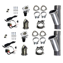 Load image into Gallery viewer, Granatelli 2.25in Alum Mild Steel Electronic Dual Slip Fit Exhaust Cutout w/Band Clamps - Black Ops Auto Works