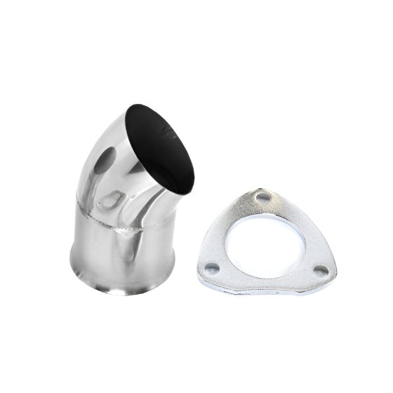 Granatelli 2.5in 304SS Turn Down w/3-Bolt Flange & Gasket - Black Ops Auto Works