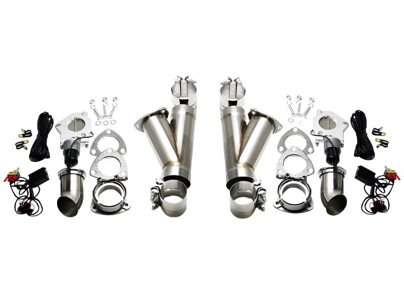 Granatelli 2.5in Aluminized Mild Steel Electronic Dual Exhaust Cutout System w/Slip Fit & Band Clamp - Black Ops Auto Works