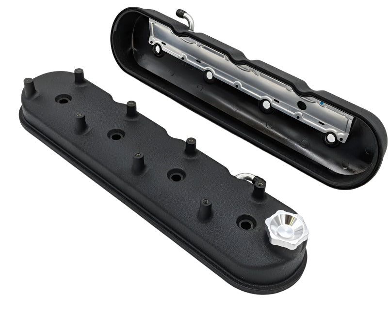 Granatelli 96-22 GM LS Tall Valve Cover w/Angled Coil Mounts - Black Wrinkle (Pair) - Black Ops Auto Works