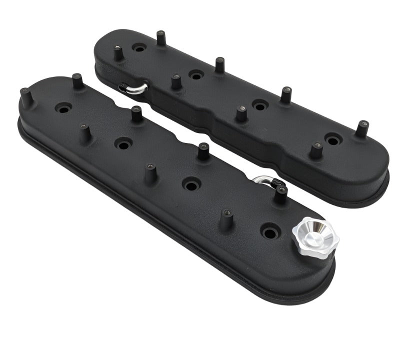 Granatelli 96-22 GM LS Tall Valve Cover w/Angled Coil Mounts - Black Wrinkle (Pair) - Black Ops Auto Works