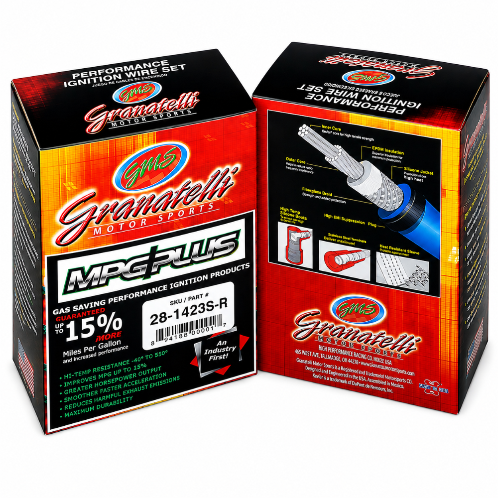 Granatelli GMS28-1423S-R red 8mm performance spark plug wires for 1993 Chevrolet Corvette and Pontiac Firebird 5.7L LT1