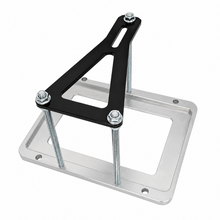 Load image into Gallery viewer, Granatelli Motor Sports GMS452213 clear anodized billet battery tray with black hold-down.