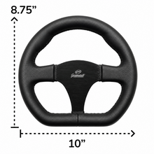 Load image into Gallery viewer, GMS789464 10in D-Shaped Steering Wheel Black Leather Grip