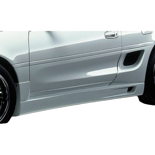GReddy GRacer aero-style hard urethane side skirts pair for Toyota MR2 SW20 on white background