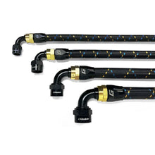 Load image into Gallery viewer, GReddy AN10 90 Degree Swivel Hose End - Black/Gold Anodized - GReddy 12801090
