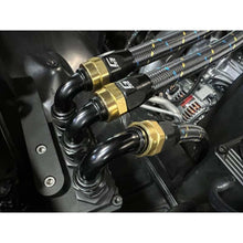 Load image into Gallery viewer, GReddy AN10 90 Degree Swivel Hose End - Black/Gold Anodized - GReddy 12801090