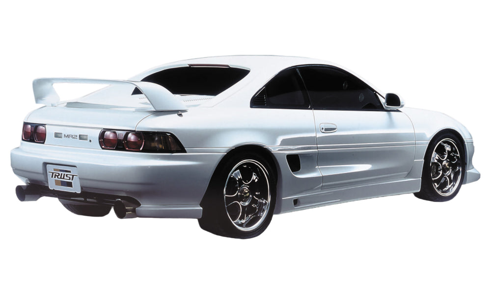 GReddy side skirts installed on Toyota MR2 SW20 showing profile