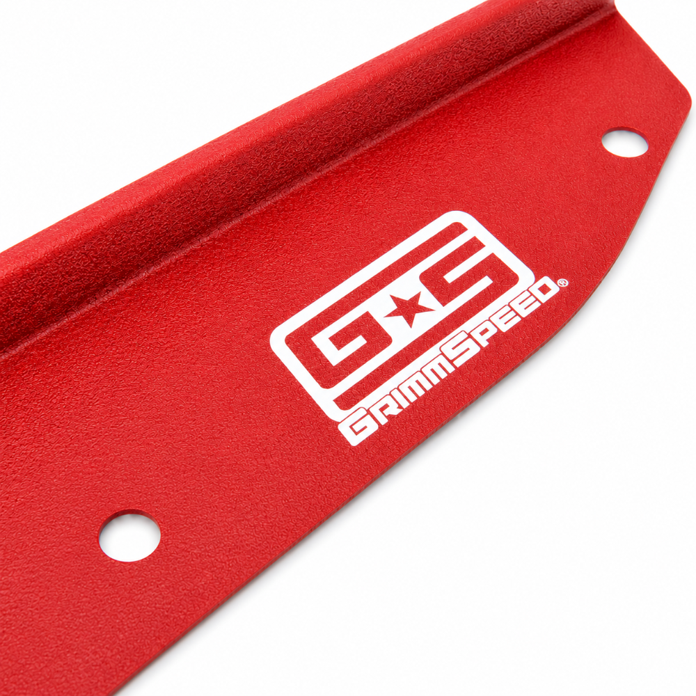 GrimmSpeed GRM096009 red aluminum radiator shroud with integrated tool tray