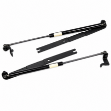 Load image into Gallery viewer, GrimmSpeed GRM097001 black hood struts with mounting brackets and installation hardware.