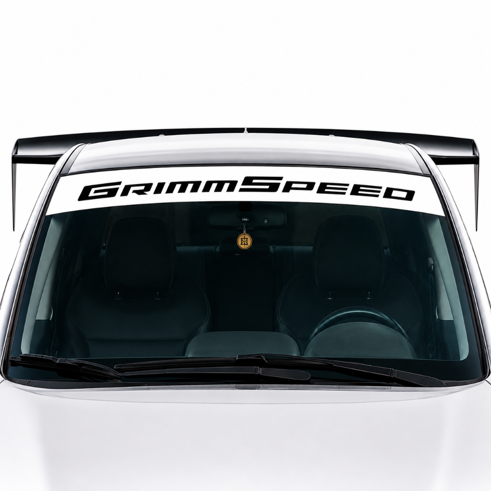 GrimmSpeed 2002+ Subaru WRX/STI / 05-09 Legacy GT Windshield Banner 43in. - White - GrimmSpeed GRMGRM111035
