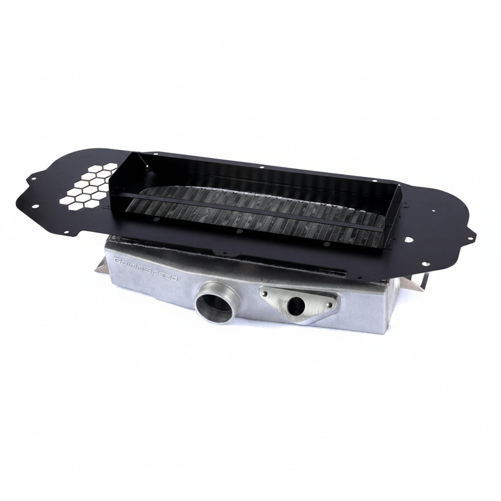 GrimmSpeed scoop TMIC splitter mounting hardware detail