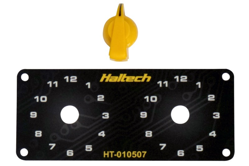 Haltech Dual Switch Panel Kit w/Yellow Knob - Black Ops Auto Works