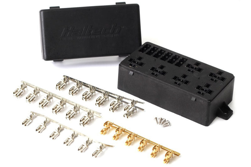 Haltech 6 Circuit Haltech Fuse Box w/Lid/Pins - Haltech HT-030102