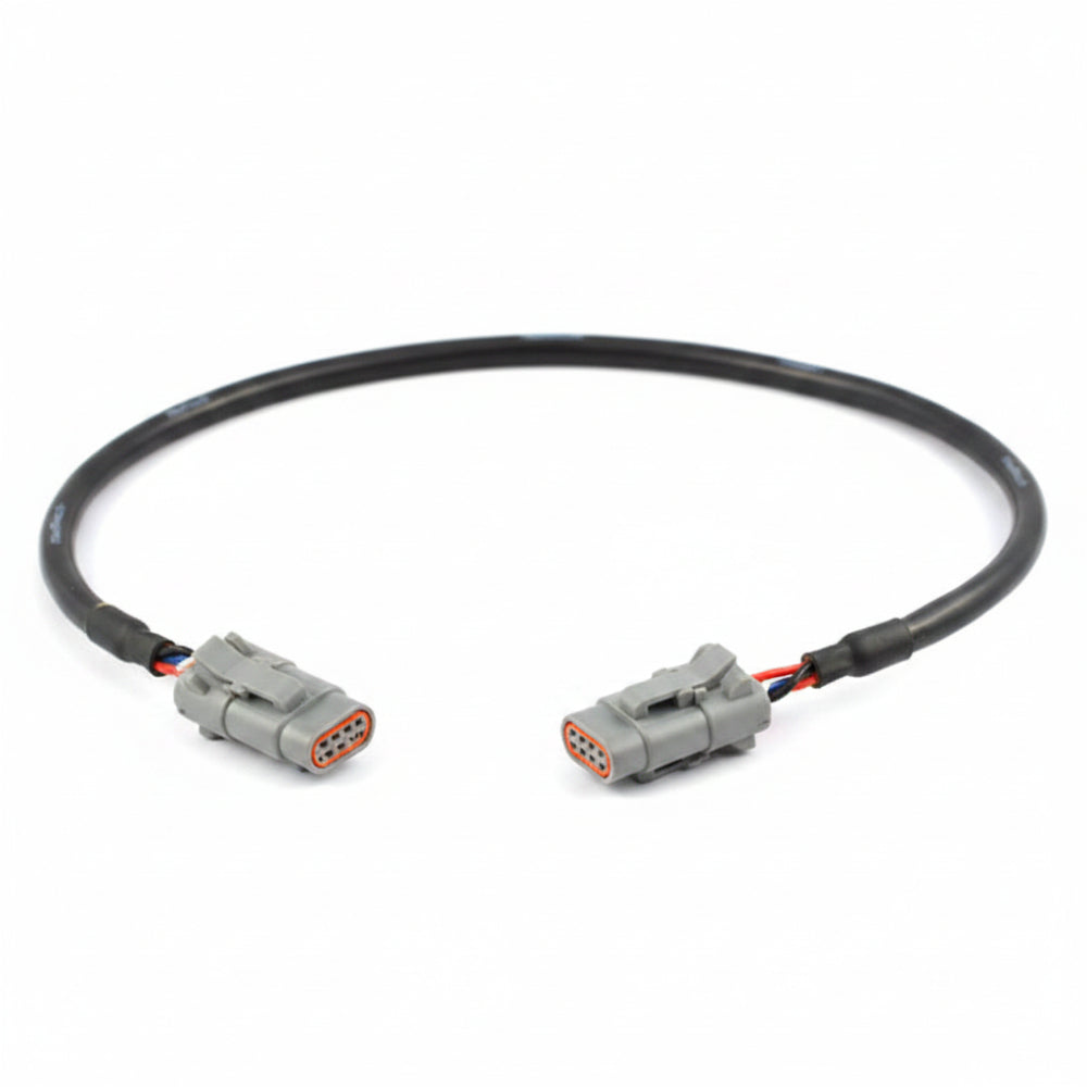Haltech Elite CAN Cable, DTM-4 to DTM-4 connectors, 300mm length, studio product shot