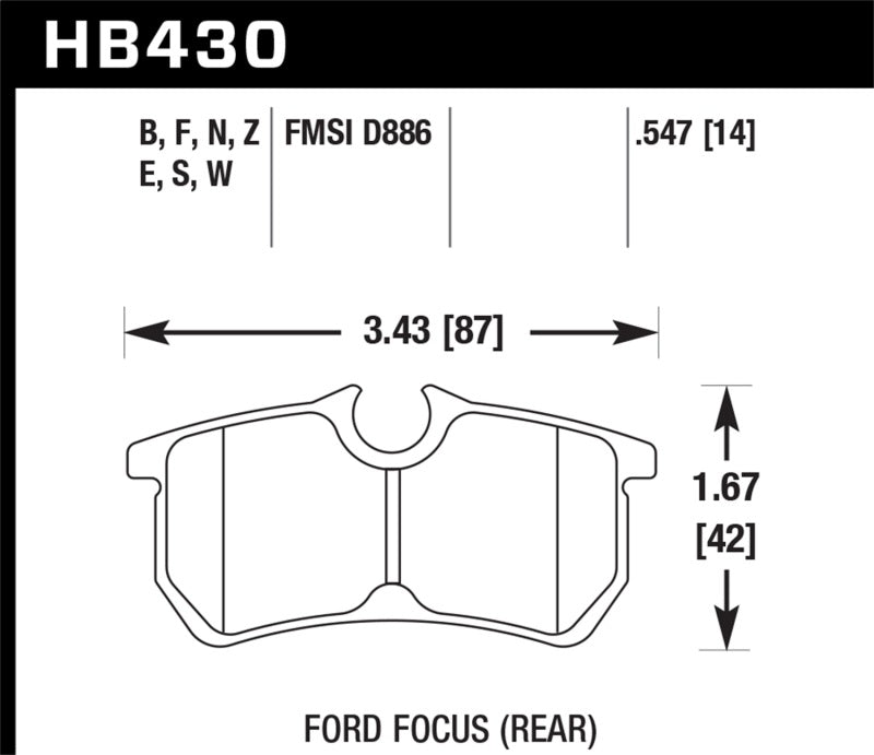 Hawk 00-07 Ford Focus HPS 5.0 Rear Street Brake Pads - Black Ops Auto Works