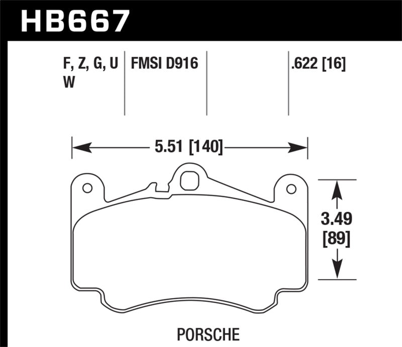 Hawk 02-05 Porsche 911 Carrera 4 Turbo Look/Carrera 4S Front Street Performance Ceramic Brake Pads - Black Ops Auto Works
