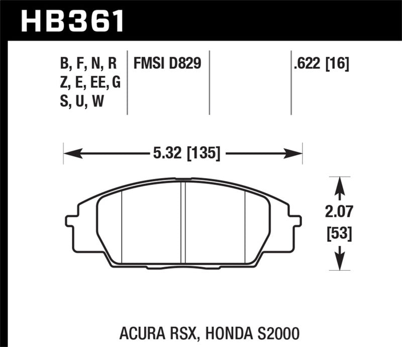 Hawk 02-06 Acura RSX / 06-11 Honda Si / 00-09 S2000 HT-10 Race Front Brake Pads - Black Ops Auto Works