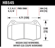 Load image into Gallery viewer, Hawk 03-04 Infinit G35 / 04-09 Nissan 350z w/ Brembo DTC-60 Race Front Brake Pads - Black Ops Auto Works