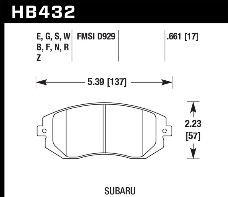 Hawk 03-05 WRX / 08 WRX D929 HP+ Street Front Brake Pads - Black Ops Auto Works