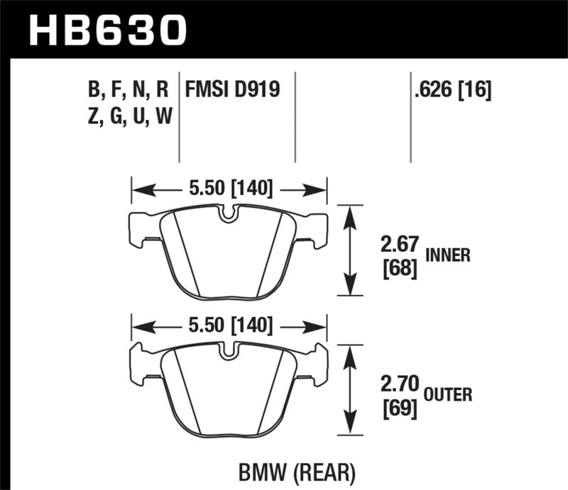 Hawk 04-10 BMW 535i/545i/550i / 04-10 645Ci/650i/02-09 745i/745Li/750 Perf Ceramic Street Brake Pads - Black Ops Auto Works