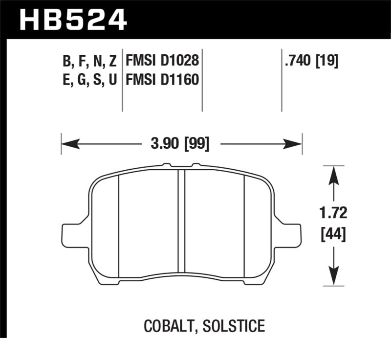 Hawk 05-07 Cobalt SS / 08-09 HHR / 04+ Malibu / 07A+ G5 GT / 06+ G6 / HPS Street Front Brake Pads - Black Ops Auto Works