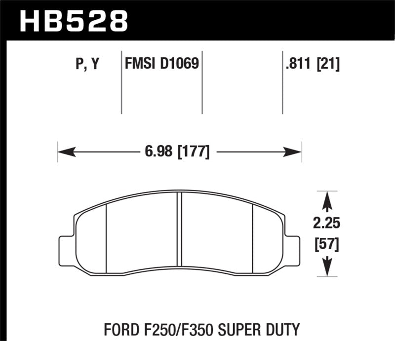 Hawk 05-11 F-250/F-350 Super Duty Pickup / 11 F-550 Super Duty Pickup Front LTS Street Brake Pads - Black Ops Auto Works
