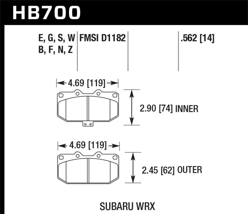 Hawk 06-07 Subaru Impreza WRX DTC-60 Front Race Brake Pads - Black Ops Auto Works