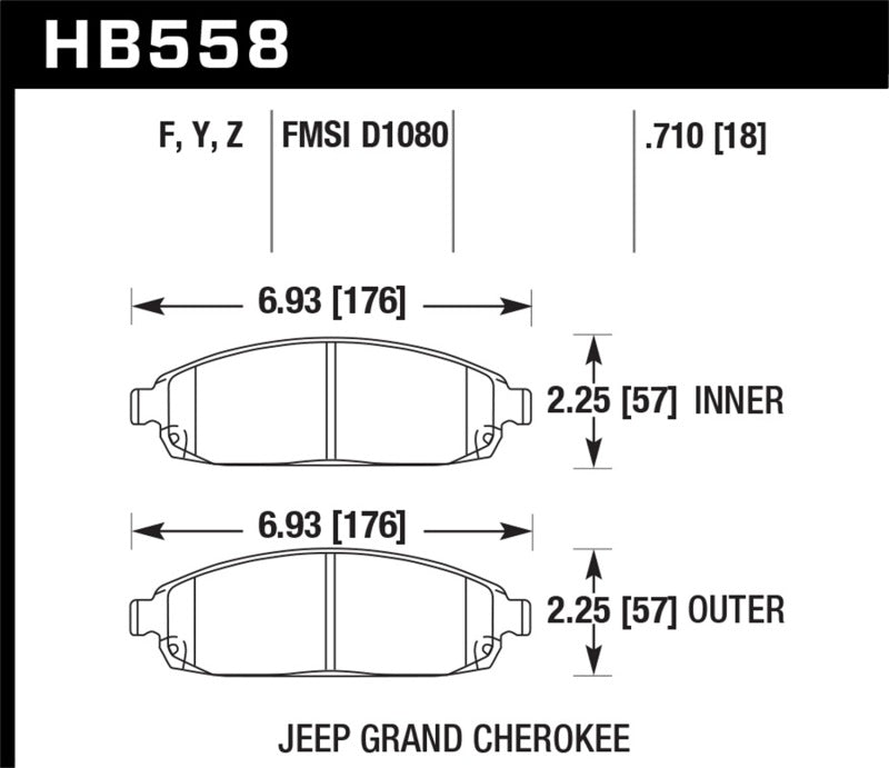 Hawk 06-10 Jeep Commander / 05-10 Grand Cherokee Front LTS Street Brake Pads - Black Ops Auto Works