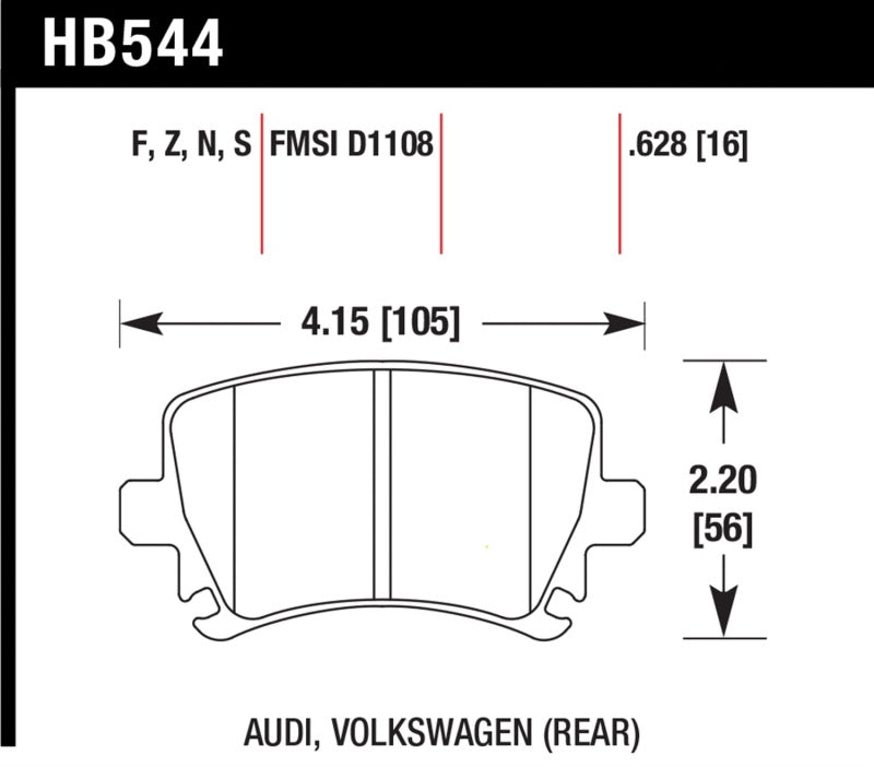 Hawk 06 Audi A6 Quattro Avant / 06-09 A6 Quattro  HP+ Rear Brake Pads - Black Ops Auto Works