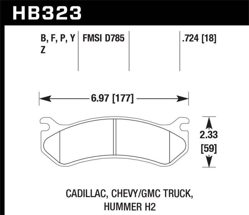 Hawk 06 Chevy Avalanche 2500 / GMC Truck / Hummer Super Duty Street Rear Brake Pads - Black Ops Auto Works