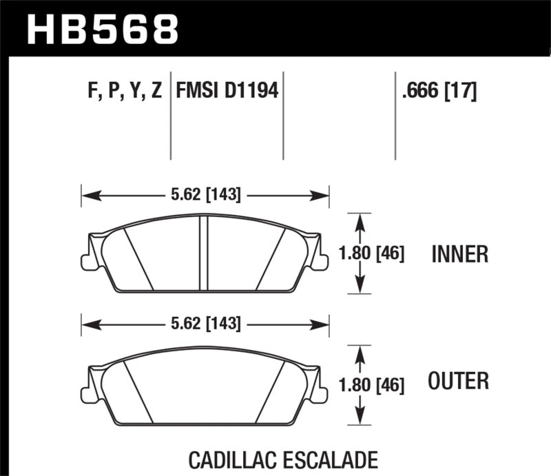 Hawk 07-08 Escalade 6.2 / 07-08 Avalanche Super Duty Rear Brake Pads - Black Ops Auto Works
