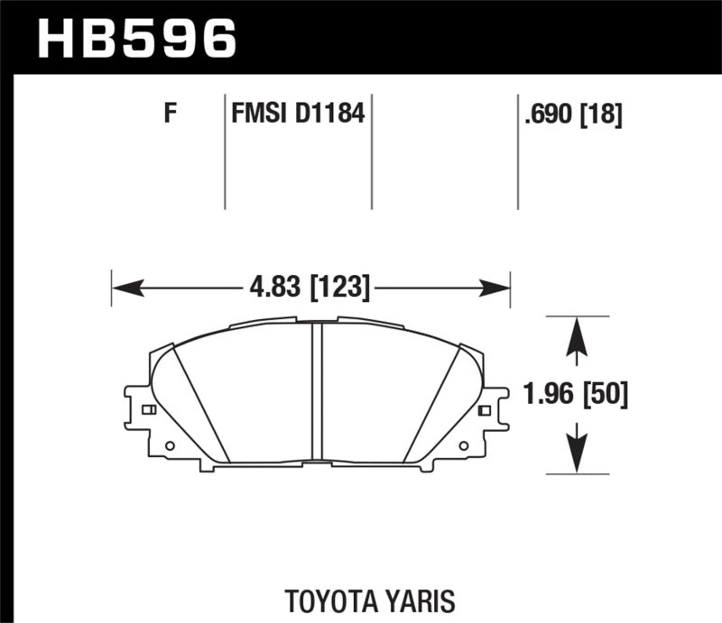 Hawk 07-16 Toyota Yaris HPS 5.0 Front Brake Pads - Black Ops Auto Works