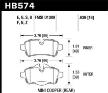 Load image into Gallery viewer, Hawk 07+ Mini Cooper HPS 5.0 Rear Brake Pads - Black Ops Auto Works