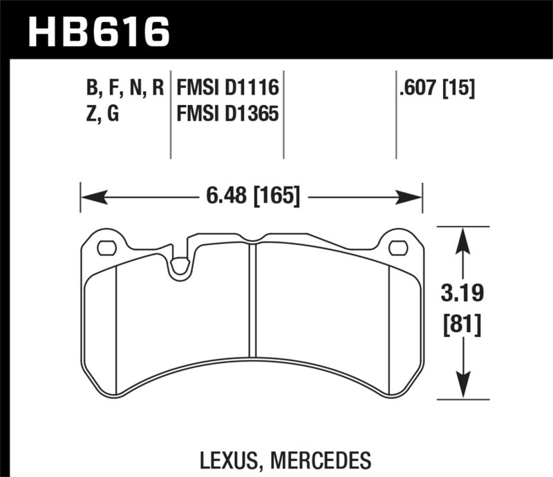 Hawk 08-09 Lexus IS-F Performance Ceramic Street Front Brake Pads - Black Ops Auto Works