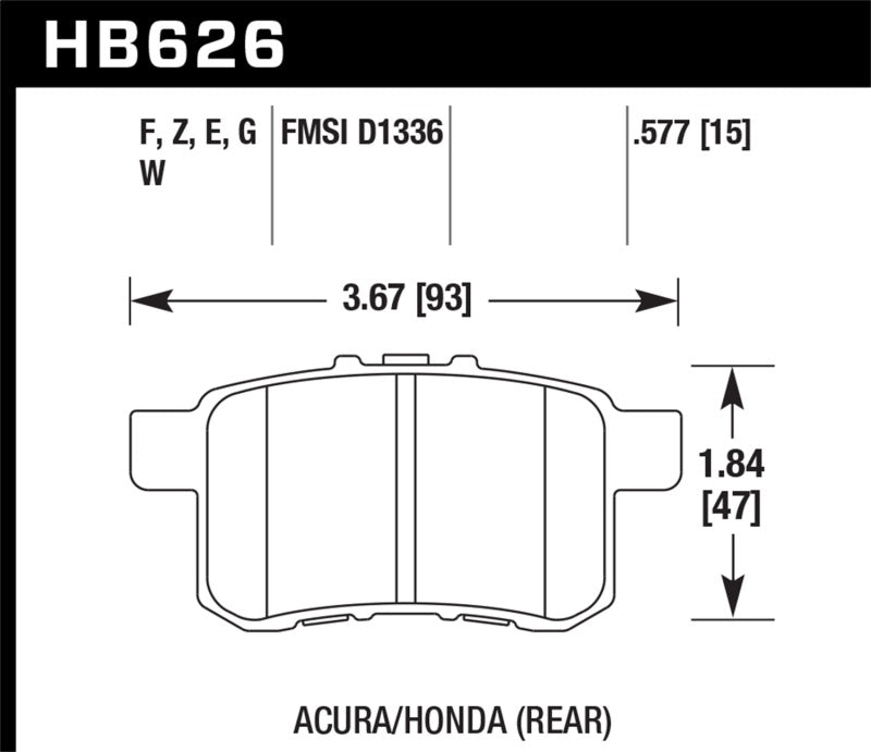 Hawk 08-10 Honda Accord 2.4L/3.0L/3.5L / 09-10 Acura TST 2.4L HPS Street Rear Brake Pads - Black Ops Auto Works