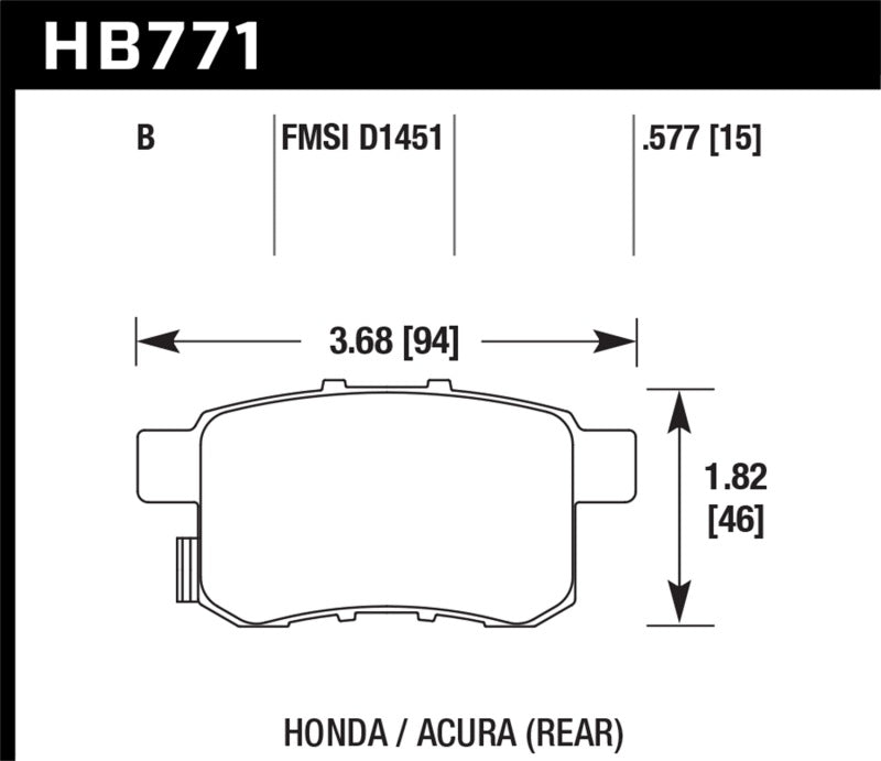 Hawk 08-16 Honda Accord High Performance Street 5.0 Rear Brake Pads - Black Ops Auto Works