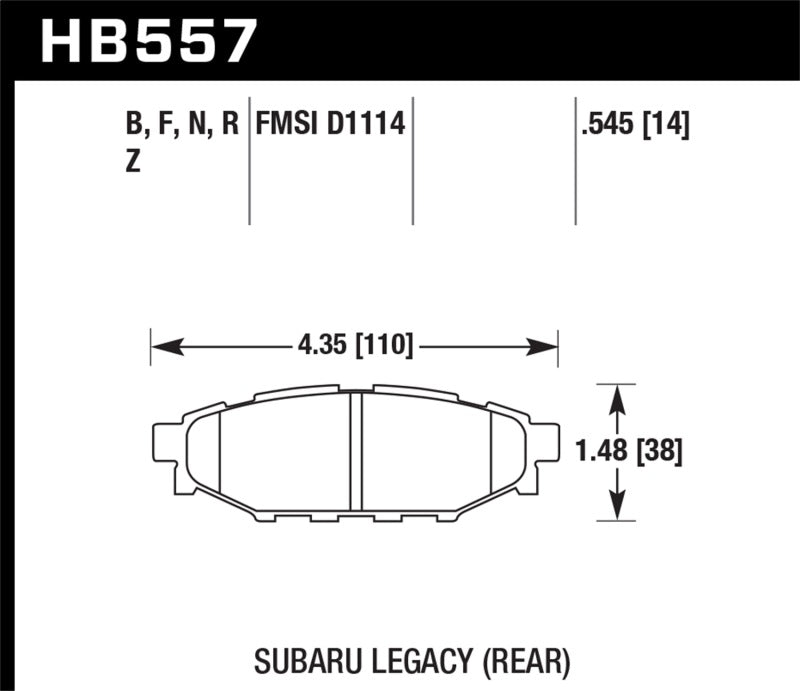 Hawk 08 WRX Rear HP+ Street Brake Pads - Black Ops Auto Works