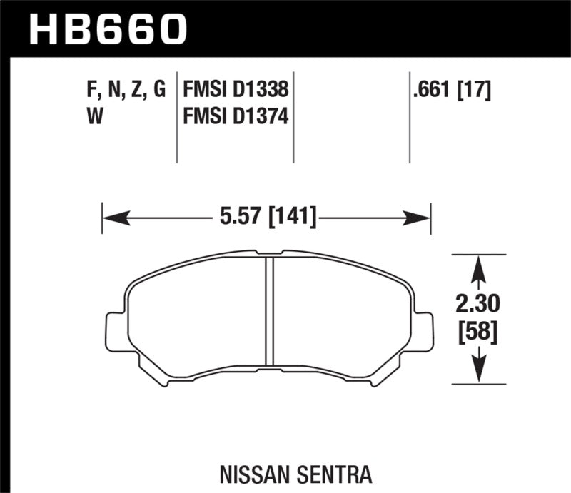 Hawk 09-10 Nissan Maxima / 08-10 Rogue / 07-09 Sentra SE-R / 10  Sentra SE-R M/T HPS Street Front Br - Black Ops Auto Works