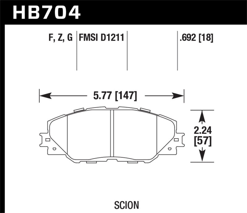 Hawk 09-10 Pontiac Vibe 2.4L / 11-12 Scion tC HPS Front Street Brake Pads - Black Ops Auto Works