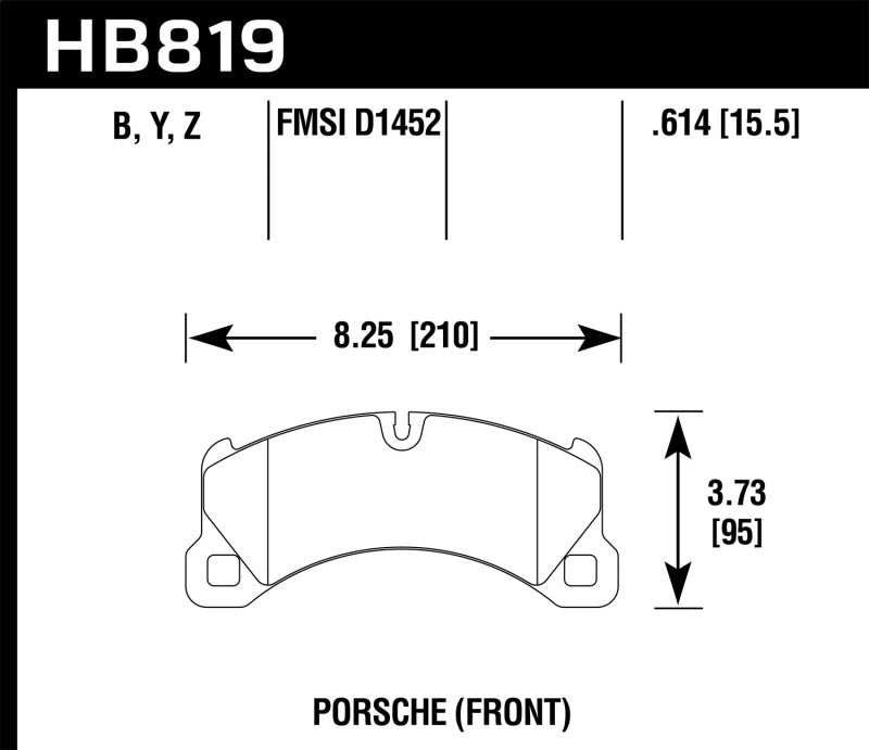 Hawk HB819B.614 Porsche Cayenne HPS 5.0 Front Brake Pads