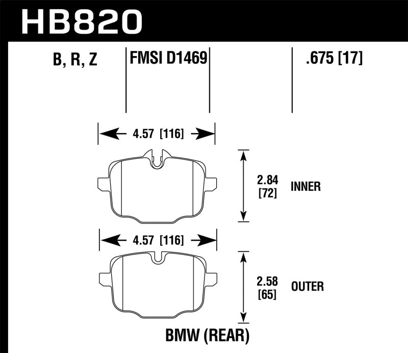 Hawk 12-17 BMW M6 / 14-17 BMW M6 Gran Coupe / 13-16 BMW M5 Performance Ceramic Rear Brake Pads - Black Ops Auto Works