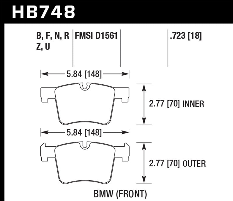 Hawk 13-14 BMW 328i/328i xDrive / 2014 428i/428i xDrive HP Plus Front Brake Pads - Black Ops Auto Works