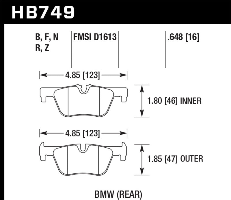 Hawk 13-14 BMW 328i/328i xDrive / 2014 428i/428i xDrive HPS 5.0 Rear Brake Pads - Black Ops Auto Works