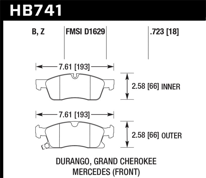Hawk 13-15 Mercedes-Benz GL350/450 12-15 ML350 2015 ML250 HPS 5.0 Front Brake Pads - Black Ops Auto Works
