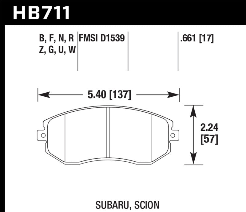 Hawk 13 Subaru BRZ/13 Legacy 2.5i / 13 Scion FR-S DTC-30 Front Street Brake Pads - Black Ops Auto Works