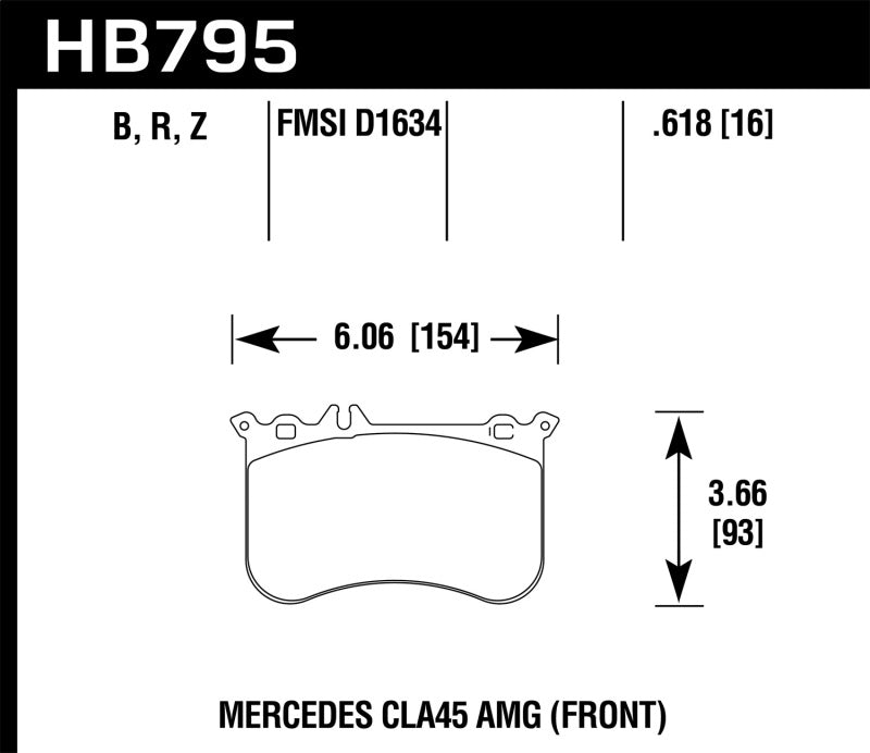 Hawk 14-17 Mercedes-Benz CLA 45 AMG/15-17 Mercedes-Benz GLA 45 AMG HPS 5.0 Front Brake Pads - Black Ops Auto Works