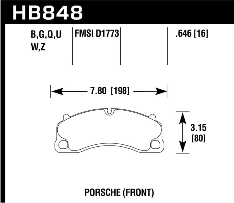 Hawk 14-19 Porsche 911 GT3/GT3 RS / 2016 Porsche Cayman GT4 PC Street Front Brake Pads - Black Ops Auto Works